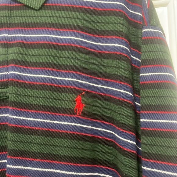 Men’s Polo by Ralph Lauren XXL green striped polo shirt - Picture 2 of 5